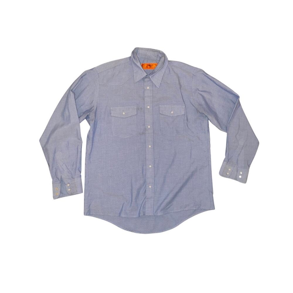 Red Kap Button Up Long Sleeve Shirt SZ L Uniform Utility Workwear Streetwear